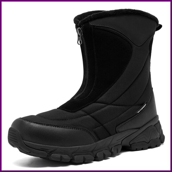 Women's Winter Snow Boots Waterproof Non-Slip Insulated Mid-Calf Fur Lined